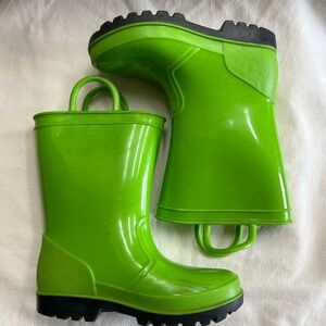 Kids Rain Boots Toddler Size 10 Color Lime Green/Black